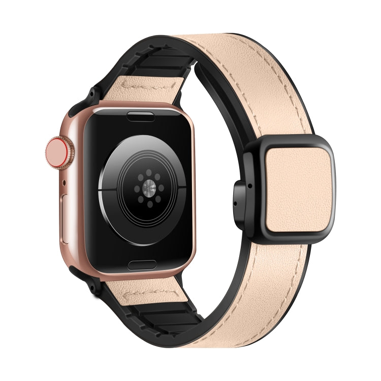 Faltbares, magnetisches Silikonarmband mit quadratischer Schnalle, passend für Apple Watch Series 4 (44 mm), Apple Watch Series 4 (40 mm), Apple Watch Series 3 (38 mm) und Apple Watch Series 3 (42 mm).