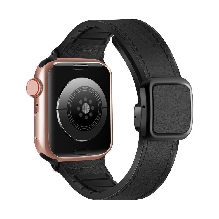 Faltbares, magnetisches Silikonarmband mit quadratischer Schnalle, passend für Apple Watch Series 4 (44 mm), Apple Watch Series 4 (40 mm), Apple Watch Series 3 (38 mm) und Apple Watch Series 3 (42 mm).