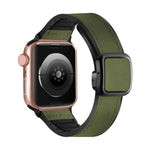 Faltbares, magnetisches Silikonarmband mit quadratischer Schnalle, passend für Apple Watch Series 4 (44 mm), Apple Watch Series 4 (40 mm), Apple Watch Series 3 (38 mm) und Apple Watch Series 3 (42 mm).