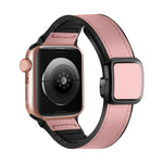 Faltbares, magnetisches Silikonarmband mit quadratischer Schnalle, passend für Apple Watch Series 4 (44 mm), Apple Watch Series 4 (40 mm), Apple Watch Series 3 (38 mm) und Apple Watch Series 3 (42 mm).