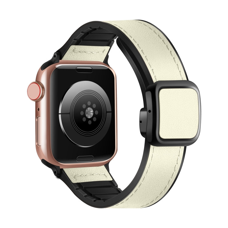Faltbares, magnetisches Silikonarmband mit quadratischer Schnalle, passend für Apple Watch Series 4 (44 mm), Apple Watch Series 4 (40 mm), Apple Watch Series 3 (38 mm) und Apple Watch Series 3 (42 mm).