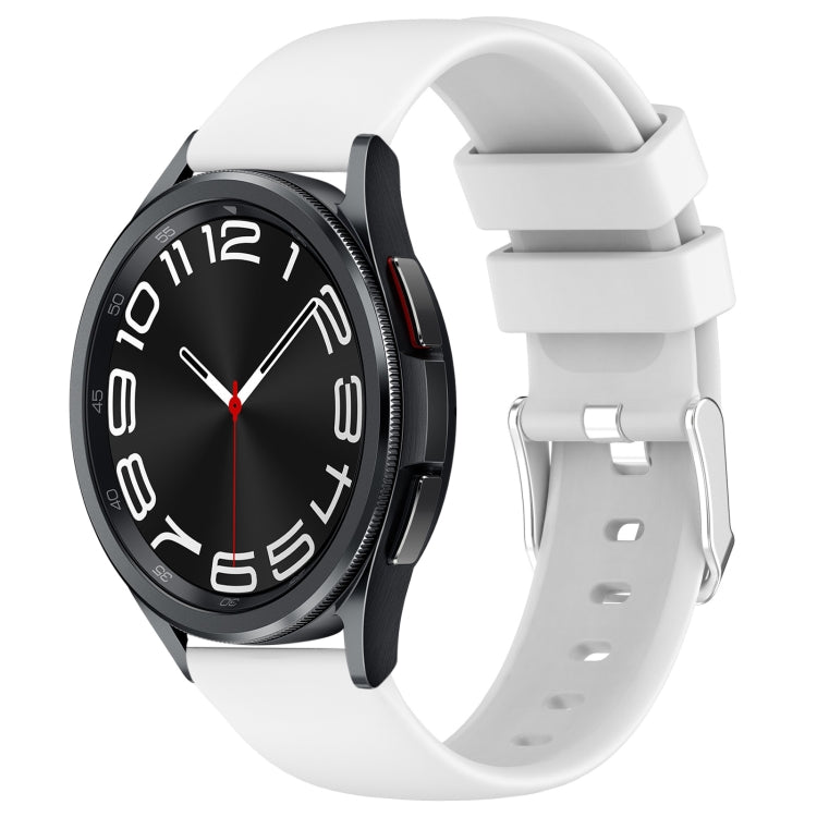 20mm glattes einfarbiges Silikon-Uhrenarmband, für Samsung Galaxy Watch 6 Classic 47mm, für Samsung Galaxy Watch 6 44mm, für Samsung Galaxy Watch 6 40mm, für Samsung Galaxy Watch 6 Classic 43mm