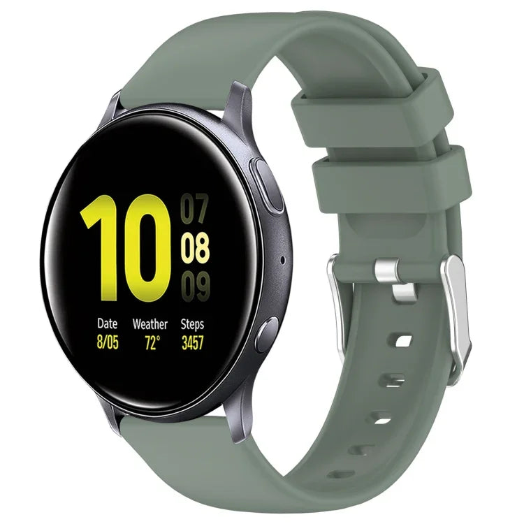 20mm Smooth Solid Color Silicone Watch Band, For Samsung  Galaxy Watch 4 Classic 42mm, For Samsung Galaxy Watch Active 2 44mm, For Samsung Galaxy Watch Active 2 40mm, For Samsung Galaxy Watch 42mm