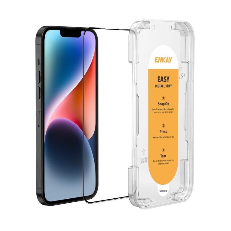 ENKAY Easy Install High Alumina Silicon Full Glass Film, für iPhone 17e / 16e / 14 / 13 / 13 Pro, für iPhone 17 Pro Max, für iPhone 17 Pro, für iPhone 17, für iPhone Air, für iPhone 16 Pro Max, für iPhone 16 Pro, für iPhone 16 Plus, für iPhone 16      ...