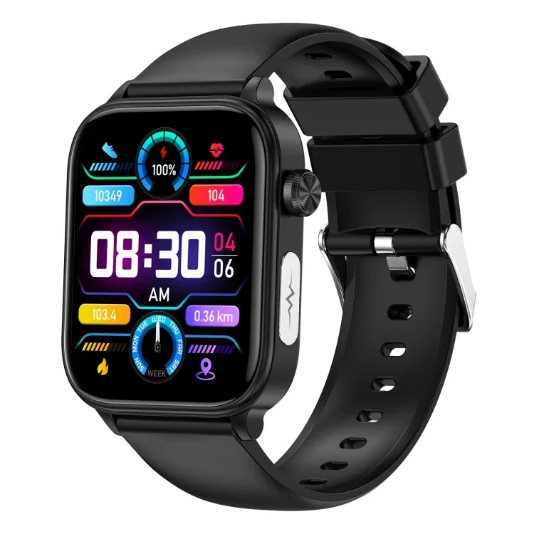 ET570 Smartwatch mit 1,96-Zoll-Farbdisplay, Silikonarmband, unterstützt Bluetooth-Anrufe und EKG.