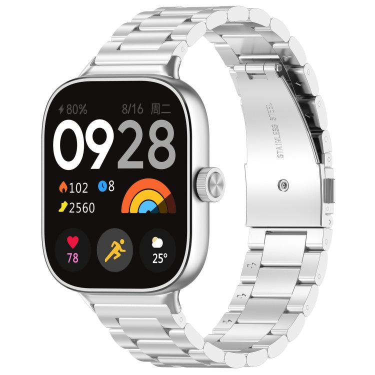 Three Bead Stainless Steel Metal Watch Band, For Xiaomi Band 10 Pro / Band 9 Pro / Band 8 Pro, For Redmi Watch 6 / Watch 5 / Watch 4