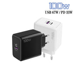 USB 67W / Typ-C PD 33W Super Fast Charging Volles Protokoll Handy Ladegerät, EU Stecker