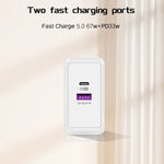 USB 67W / Typ-C PD 33W Super Fast Charging Volles Protokoll Handy Ladegerät, EU Stecker