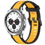 20mm two color silicone watch band for Galaxy Watch on Samsung Galaxy Watch 4 Classic, stylish and sporty design.