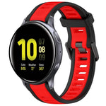 20 mm breites, zweifarbiges Silikonarmband mit Struktur, passend für Samsung Galaxy Watch 4 Classic (42 mm), Samsung Galaxy Watch Active 2 (44 mm), Samsung Galaxy Watch Active 2 (40 mm) und Samsung Galaxy Watch (42 mm).