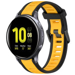 20 mm breites, zweifarbiges Silikonarmband mit Struktur, passend für Samsung Galaxy Watch 4 Classic (42 mm), Samsung Galaxy Watch Active 2 (44 mm), Samsung Galaxy Watch Active 2 (40 mm) und Samsung Galaxy Watch (42 mm).