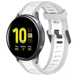 20 mm breites, zweifarbiges Silikonarmband mit Struktur, passend für Samsung Galaxy Watch 4 Classic (42 mm), Samsung Galaxy Watch Active 2 (44 mm), Samsung Galaxy Watch Active 2 (40 mm) und Samsung Galaxy Watch (42 mm).