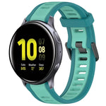20 mm breites, zweifarbiges Silikonarmband mit Struktur, passend für Samsung Galaxy Watch 4 Classic (42 mm), Samsung Galaxy Watch Active 2 (44 mm), Samsung Galaxy Watch Active 2 (40 mm) und Samsung Galaxy Watch (42 mm).