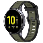 20 mm breites, zweifarbiges Silikonarmband mit Struktur, passend für Samsung Galaxy Watch 4 Classic (42 mm), Samsung Galaxy Watch Active 2 (44 mm), Samsung Galaxy Watch Active 2 (40 mm) und Samsung Galaxy Watch (42 mm).
