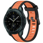 20 mm breites, zweifarbiges Silikonarmband mit Struktur, passend für Samsung Galaxy Watch 4 Classic (42 mm), Samsung Galaxy Watch Active 2 (44 mm), Samsung Galaxy Watch Active 2 (40 mm) und Samsung Galaxy Watch (42 mm).