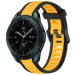 20 mm breites, zweifarbiges Silikonarmband mit Struktur, passend für Samsung Galaxy Watch 4 Classic (42 mm), Samsung Galaxy Watch Active 2 (44 mm), Samsung Galaxy Watch Active 2 (40 mm) und Samsung Galaxy Watch (42 mm).