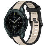 20 mm breites, zweifarbiges Silikonarmband mit Struktur, passend für Samsung Galaxy Watch 4 Classic (42 mm), Samsung Galaxy Watch Active 2 (44 mm), Samsung Galaxy Watch Active 2 (40 mm) und Samsung Galaxy Watch (42 mm).