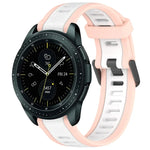 20 mm breites, zweifarbiges Silikonarmband mit Struktur, passend für Samsung Galaxy Watch 4 Classic (42 mm), Samsung Galaxy Watch Active 2 (44 mm), Samsung Galaxy Watch Active 2 (40 mm) und Samsung Galaxy Watch (42 mm).