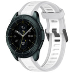 20 mm breites, zweifarbiges Silikonarmband mit Struktur, passend für Samsung Galaxy Watch 4 Classic (42 mm), Samsung Galaxy Watch Active 2 (44 mm), Samsung Galaxy Watch Active 2 (40 mm) und Samsung Galaxy Watch (42 mm).
