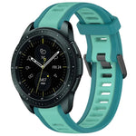 20 mm breites, zweifarbiges Silikonarmband mit Struktur, passend für Samsung Galaxy Watch 4 Classic (42 mm), Samsung Galaxy Watch Active 2 (44 mm), Samsung Galaxy Watch Active 2 (40 mm) und Samsung Galaxy Watch (42 mm).