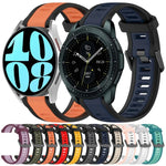 20 mm breites, zweifarbiges Silikonarmband mit Struktur, passend für Samsung Galaxy Watch 4 Classic (42 mm), Samsung Galaxy Watch Active 2 (44 mm), Samsung Galaxy Watch Active 2 (40 mm) und Samsung Galaxy Watch (42 mm).