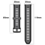 20 mm breites, zweifarbiges Silikonarmband mit Struktur, passend für Samsung Galaxy Watch 4 Classic (42 mm), Samsung Galaxy Watch Active 2 (44 mm), Samsung Galaxy Watch Active 2 (40 mm) und Samsung Galaxy Watch (42 mm).