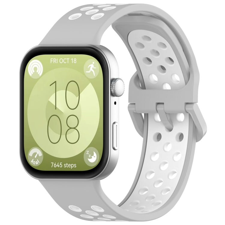 Two Color Silicone Sports Watch Band, For Huawei Watch Fit 3