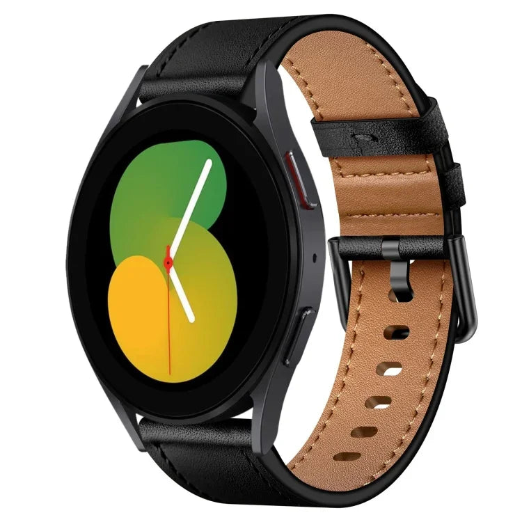 20-mm-SX-Anschluss, Metallknopfschalter, Lederarmband, für Samsung Galaxy Watch 5, Samsung Galaxy Watch 5 Pro, Samsung Galaxy Watch 4, Samsung Galaxy Gear Sport, Samsung Galaxy Watch 3 (41 mm), Samsung Galaxy Watch Active ...