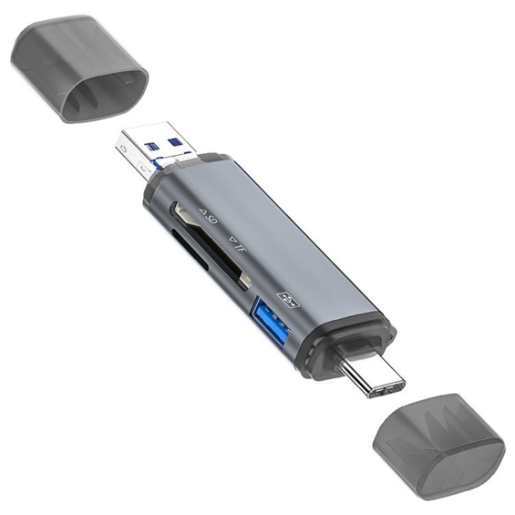 ADS-306 U-Disk Datenübertragungsadapter USB / 8 Pin / Type-C Stecker SD TF Kartenleser, ADS-306