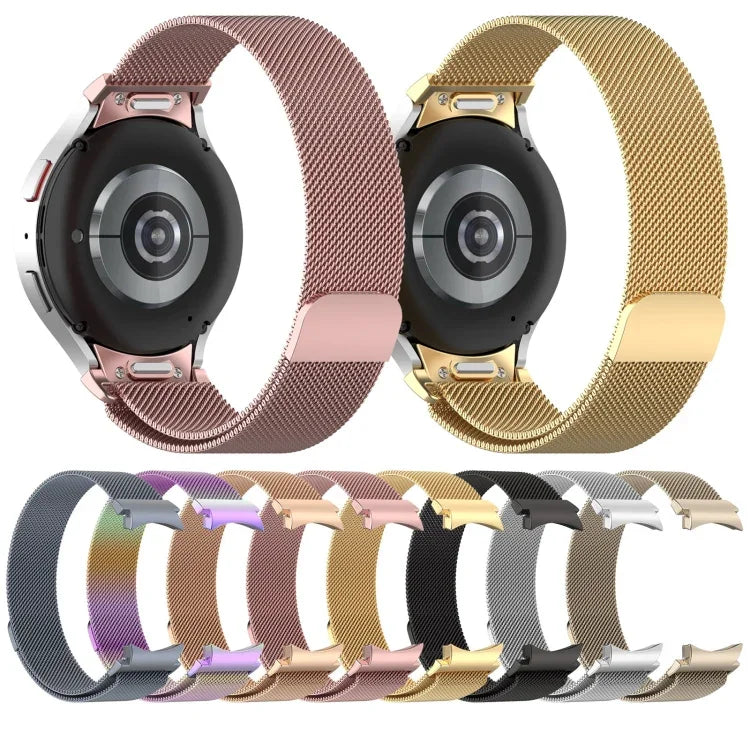 Milan-Armband aus Edelstahl mit Magnetverschluss und Schnellverschluss, passend für Samsung Galaxy Watch FE 40 mm und Samsung Galaxy Watch 7 40/44 mm