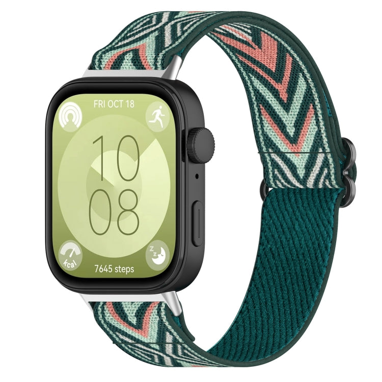 For Huawei Watch Fit 3 Ethnic Style Elastic Nylon Watch Band