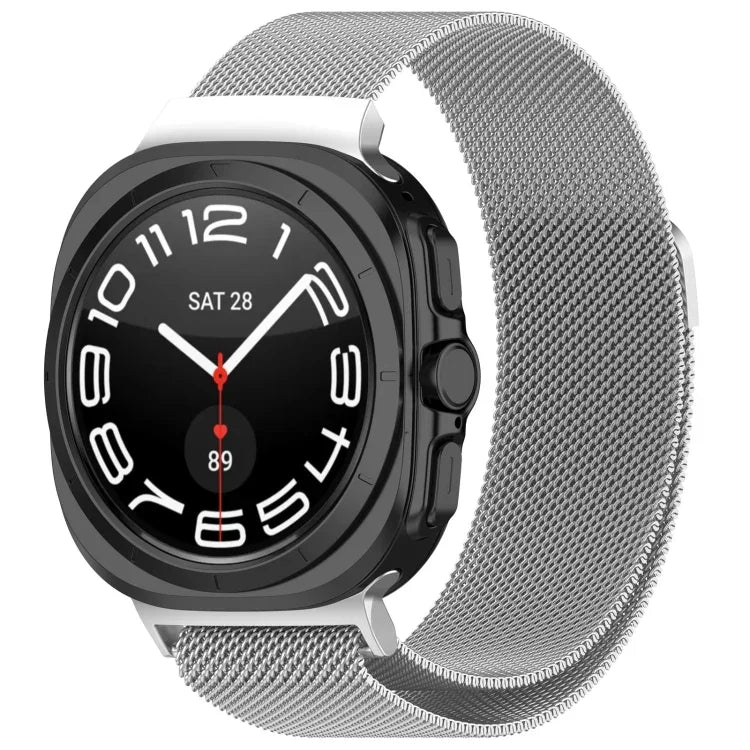Für Samsung Galaxy Watch Ultra 47 mm Milan Magnetisches Metall-Edelstahlarmband