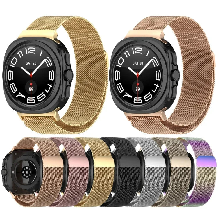 Für Samsung Galaxy Watch Ultra 47 mm Milan Magnetisches Metall-Edelstahlarmband