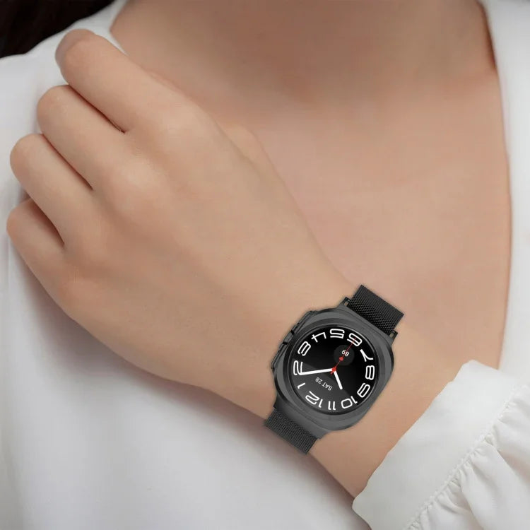 Für Samsung Galaxy Watch Ultra 47 mm Milan Magnetisches Metall-Edelstahlarmband