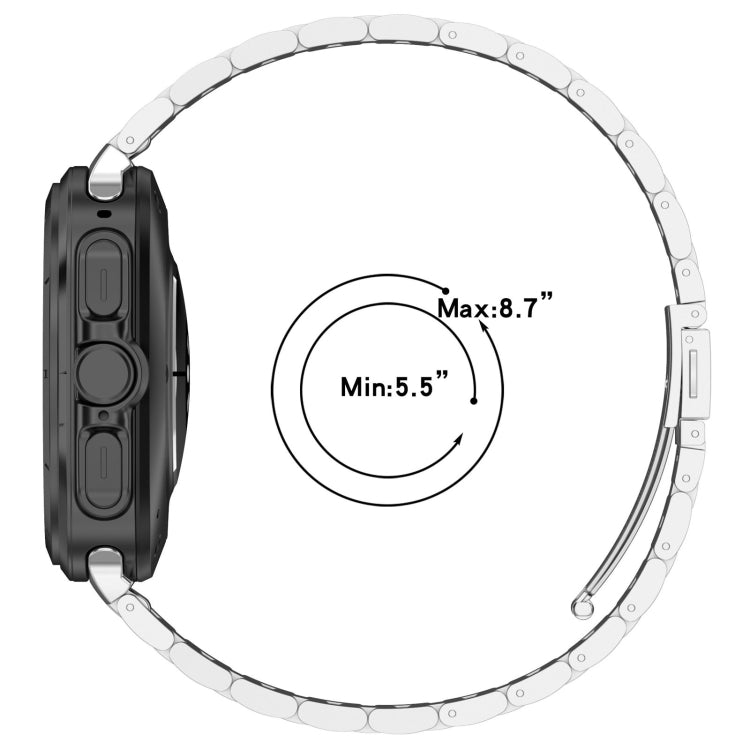 For Galaxy Watch Ultra2 2026 / 2025 / 1 2024 Three Beads Stainless Steel Metal Watch Band, Silver, Black, Gold, Rose Gold