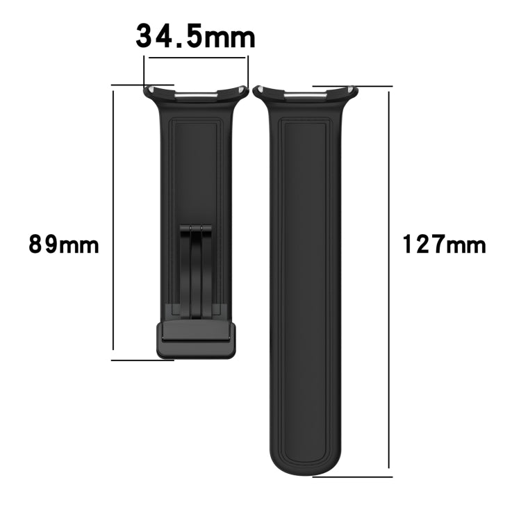 For Galaxy Watch Ultra2 2026 / 2025 / 1 2024 Magnetic Folding Buckle Silicone Leather Watch Band, Black, Gray, Orange, Green, Light Brown, Dark Blue
