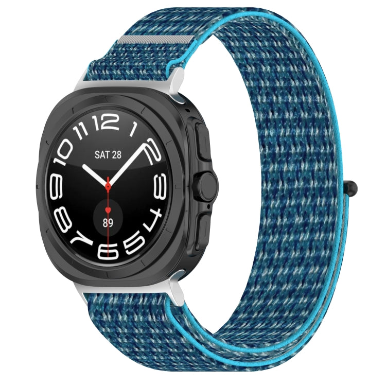 For Galaxy Watch Ultra2 2026 / 2025 / 1 2024 Loop Nylon Hook and Loop Fastener Watch Band, Black, Blue Ocean, Rainbow, Seashell Color, Sea Blue, Gray Blue, Khaki Yellow, Dark Blue, Lime