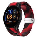 Richard Magnetisches faltbares silbernes Schnallen-Silikon-Uhrenarmband, für Samsung Galaxy Watch FE 40mm, für Sansung Galaxy Watch 5 Pro Golf Edition, für Samsung Galaxy Watch 5 Golf Edition
