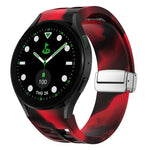 Richard Magnetisches faltbares silbernes Schnallen-Silikon-Uhrenarmband, für Samsung Galaxy Watch FE 40mm, für Sansung Galaxy Watch 5 Pro Golf Edition, für Samsung Galaxy Watch 5 Golf Edition