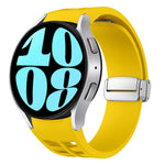 Richard Magnetisches faltbares silbernes Schnallen-Silikon-Uhrenarmband, für Samsung Galaxy Watch 6 40 / 44mm, für Samsung Galaxy Watch 5 40 / 44mm, für Samsung Galaxy Watch 4 40 / 44mm