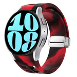 Richard Magnetisches faltbares silbernes Schnallen-Silikon-Uhrenarmband, für Samsung Galaxy Watch 6 40 / 44mm, für Samsung Galaxy Watch 5 40 / 44mm, für Samsung Galaxy Watch 4 40 / 44mm