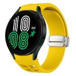 Richard Magnetisches faltbares silbernes Schnallen-Silikon-Uhrenarmband, für Samsung Galaxy Watch 6 40 / 44mm, für Samsung Galaxy Watch 5 40 / 44mm, für Samsung Galaxy Watch 4 40 / 44mm