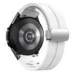 Richard Magnetisches Faltarmband aus Silikon mit silberner Schnalle, passend für Samsung Galaxy Watch 4 Classic 42/46 mm