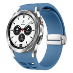 Richard Magnetisches Faltarmband aus Silikon mit silberner Schnalle, passend für Samsung Galaxy Watch 4 Classic 42/46 mm