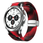 Richard Magnetisches Faltarmband aus Silikon mit silberner Schnalle, passend für Samsung Galaxy Watch 4 Classic 42/46 mm