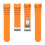 Richard Magnetisches faltbares silbernes Schnallen-Silikon-Uhrenarmband, für Samsung Galaxy Watch 6 40 / 44mm, für Samsung Galaxy Watch 5 40 / 44mm, für Samsung Galaxy Watch 4 40 / 44mm