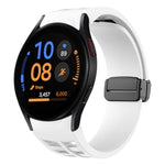 Richard magnetisches faltbares schwarzes Schnallensilikon-Uhrenarmband, für Samsung Galaxy Watch FE 40mm, für Samsung Galaxy Watch 7 40 / 44mm, für Samsung Galaxy Watch 6 Classic 43 / 47mm