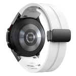 Richard magnetisches faltbares schwarzes Schnallensilikon-Uhrenarmband, für Samsung Galaxy Watch FE 40mm, für Samsung Galaxy Watch 7 40 / 44mm, für Samsung Galaxy Watch 6 Classic 43 / 47mm