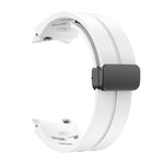 Richard magnetisches faltbares schwarzes Schnallensilikon-Uhrenarmband, für Samsung Galaxy Watch FE 40mm, für Samsung Galaxy Watch 7 40 / 44mm, für Samsung Galaxy Watch 6 Classic 43 / 47mm