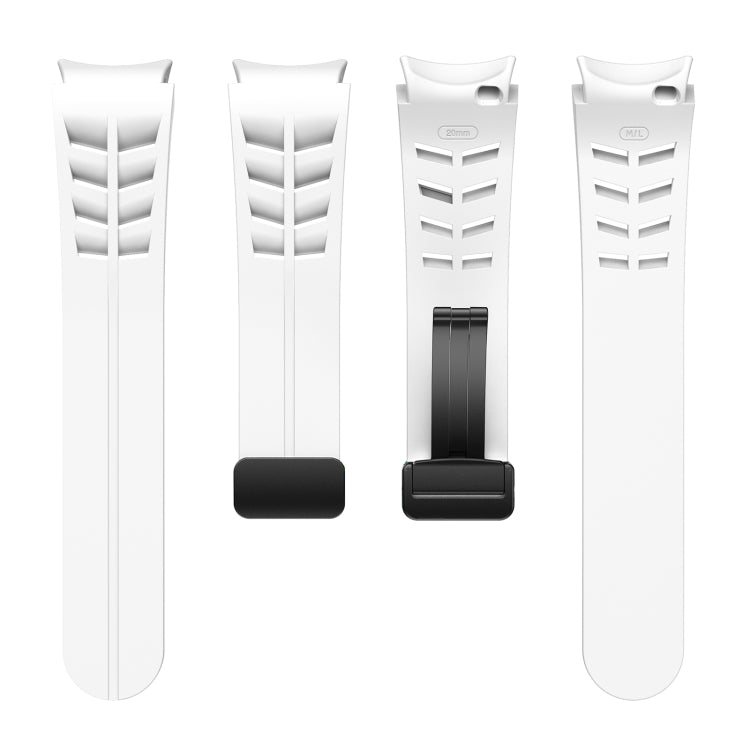 Richard magnetisches faltbares schwarzes Schnallensilikon-Uhrenarmband, für Samsung Galaxy Watch FE 40mm, für Samsung Galaxy Watch 7 40 / 44mm, für Samsung Galaxy Watch 6 Classic 43 / 47mm